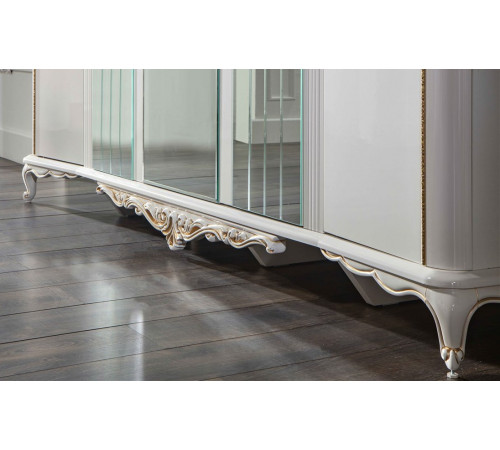 Шестистворчатый распашной шкаф для одежды и белья с зеркалом в спальню Мариана MARI