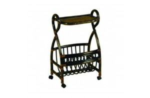 Столик с подставкой для газет Classic Rattan 17/17 из ротанга на колесиках